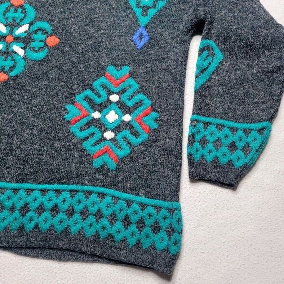 Vintage David Brent Acrylic Sweater Women's Small Gray Pullover Grannycore 80's - Picture 2 of 8